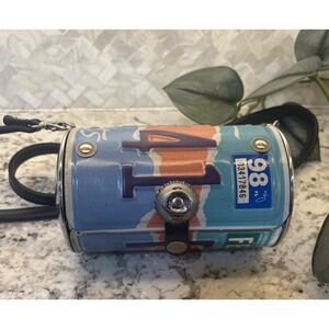 VTG Little Earth Florida License Plate Metal Barrel Crossbody Purse Sun Beach